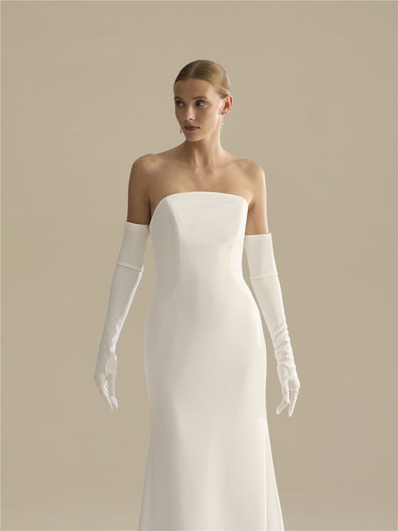 Parte delantera guantes en crepe GLV-LA06.