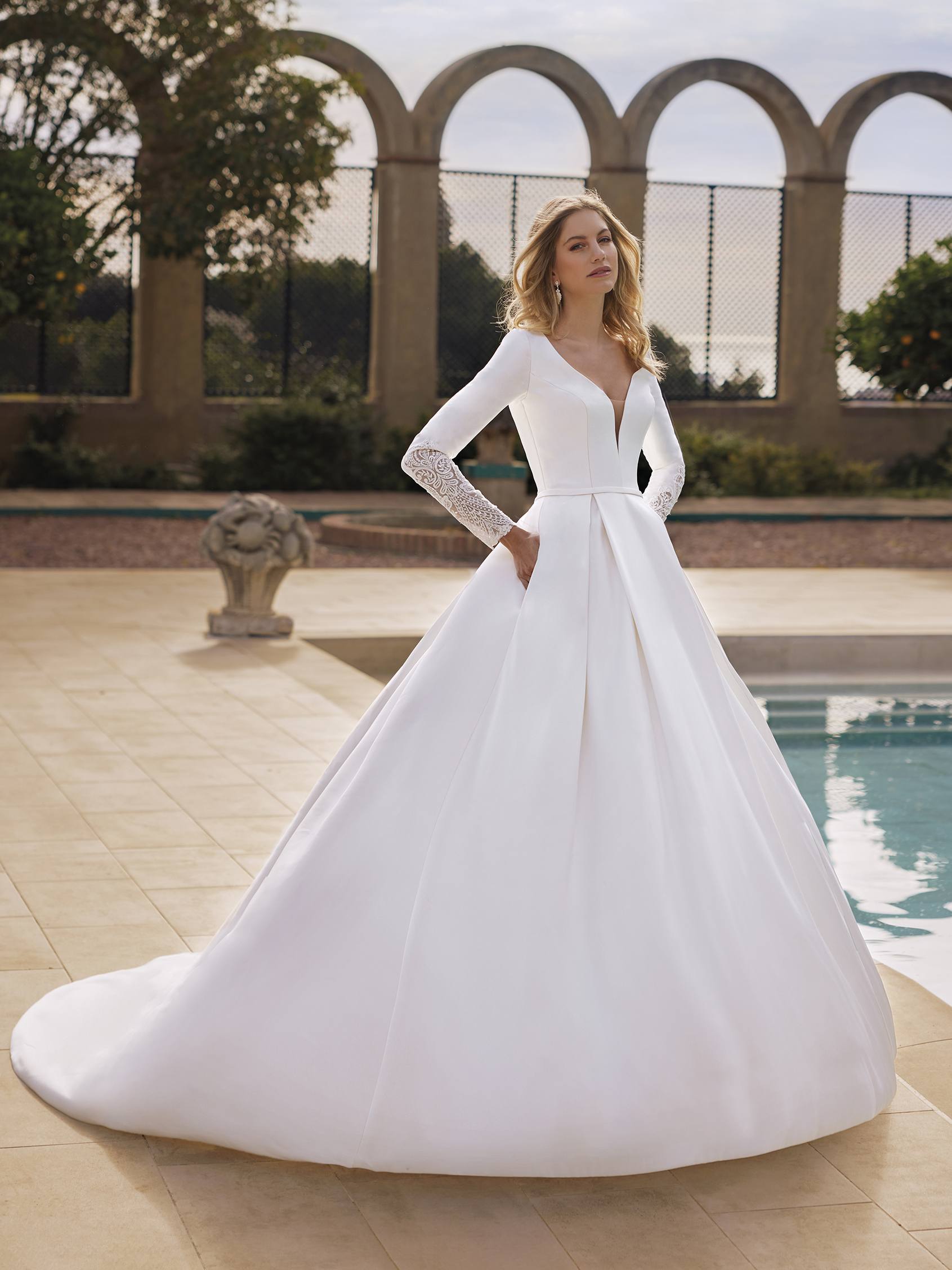 Plain White Long Sleeve Wedding Dress Store | bellvalefarms.com