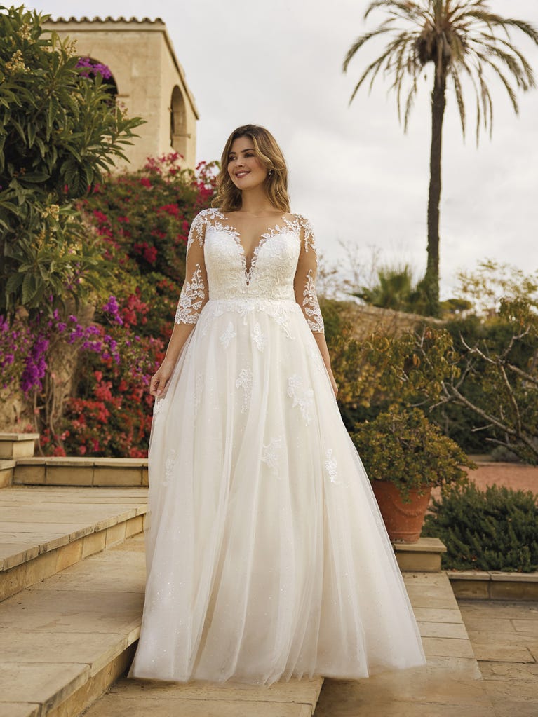 Lace Velo Hailey Bieber Abito Da Sposa TWIST A-line Wedding Dress