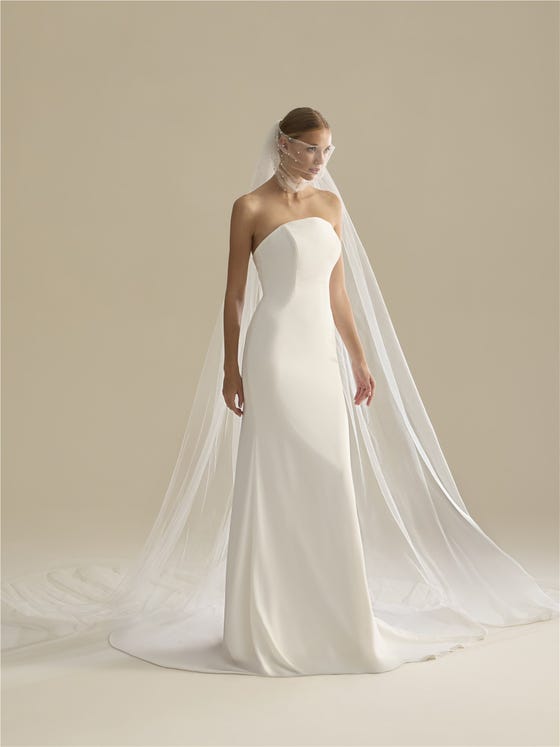 Front bridal veil in tulle V-LA66