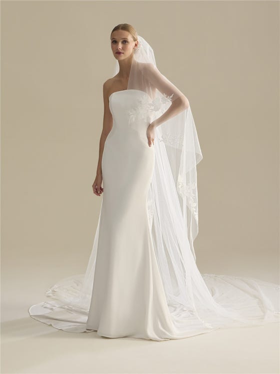 Front bridal veil in tulle V-LA70